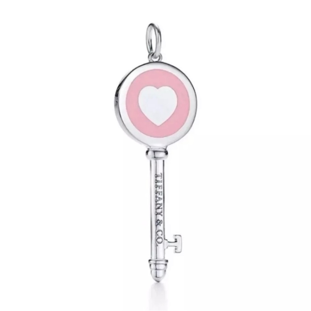 Tiffany and Co Pink Enamel Key Pendant